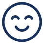 Smiling face emoji with closed eyes, conveying happiness and friendliness.